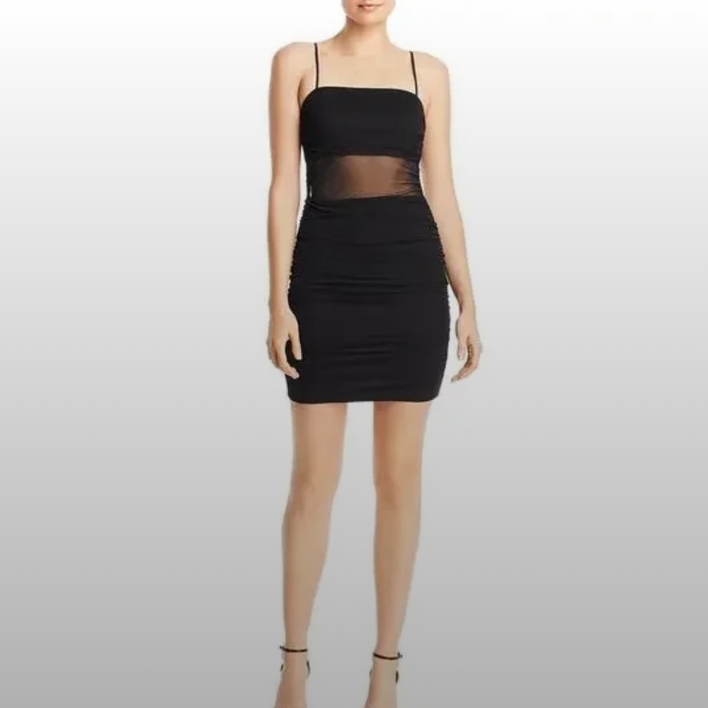 M.N.I Los Angeles Black Mesh Cocktail Dress
